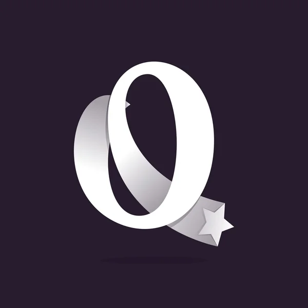 Q letter logo with star. — Stock Vector