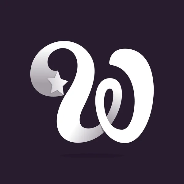 Λογότυπο γράμμα W με αστέρι. — Διανυσματικό Αρχείο