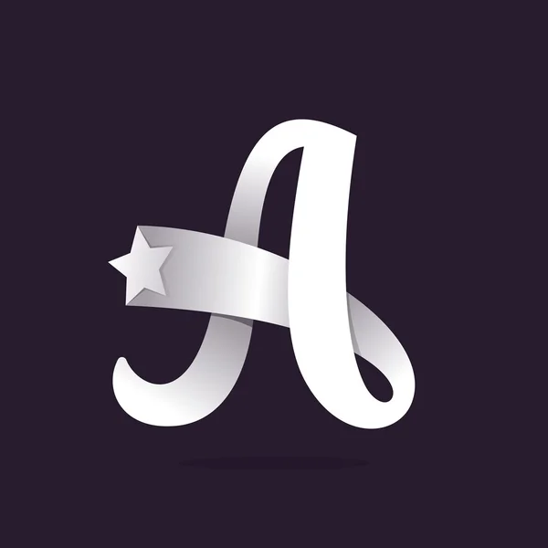 Letra A logo con estrella . — Archivo Imágenes Vectoriales