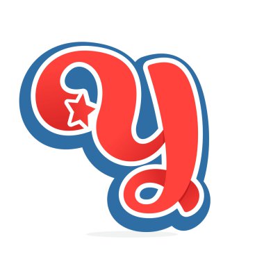 Yıldız vintage beyzbol tarzı ile Y harfi logo. 