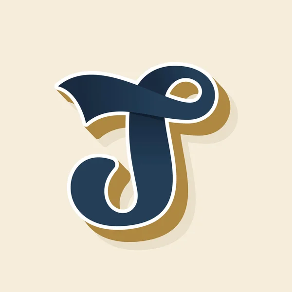 T letter logo in vintage style. — Διανυσματικό Αρχείο