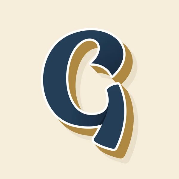 G letter logo in vintage style. — Stock vektor