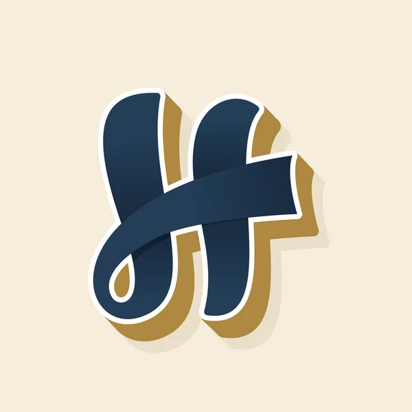 H list logo w stylu vintage. — Wektor stockowy