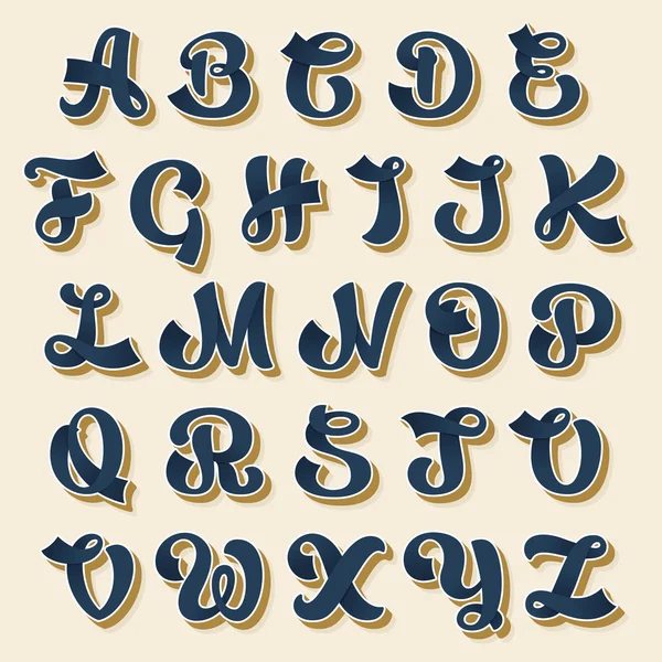 Alphabet im Vintage-Stil. — Stockvektor