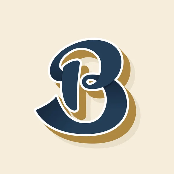 B harfi logosu vintage tarzı. — Stok Vektör