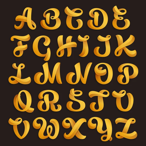 Gold glänzende Buchstaben. — Stockvektor