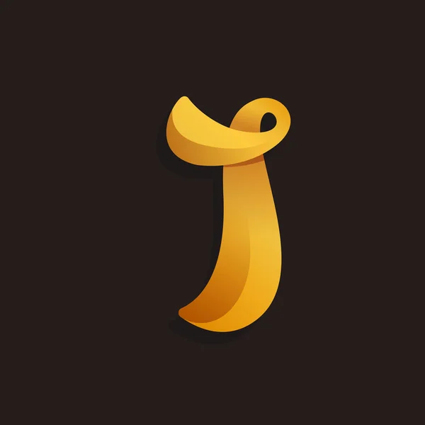 Letter I logo in golden shining style. — Stock Vector