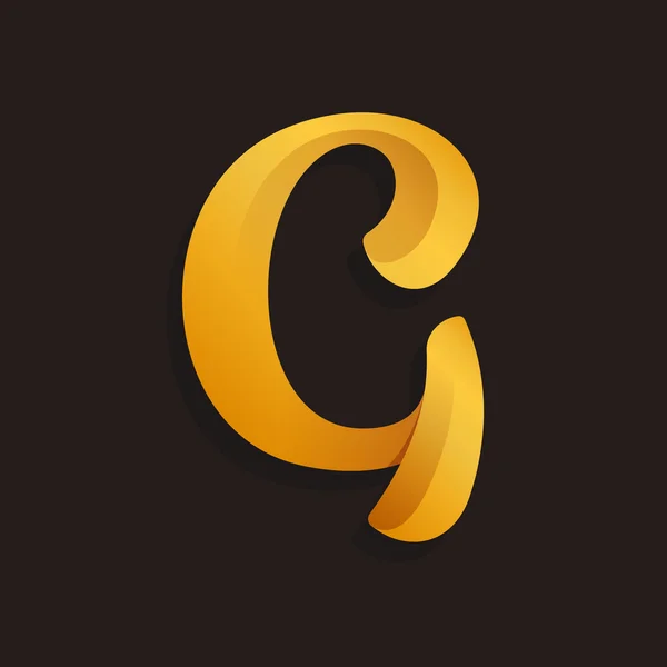 Logotipo letra G en estilo brillante dorado . — Vector de stock