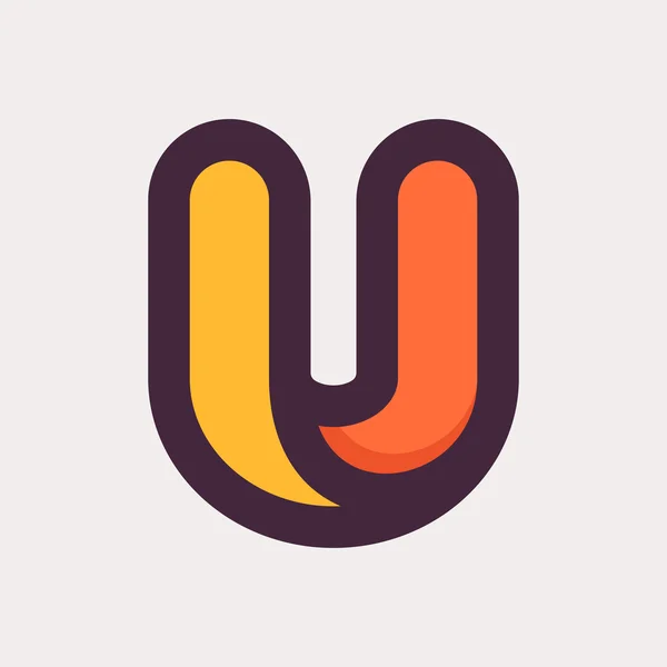 U letter colorful logo. Flat style design. — Stock vektor