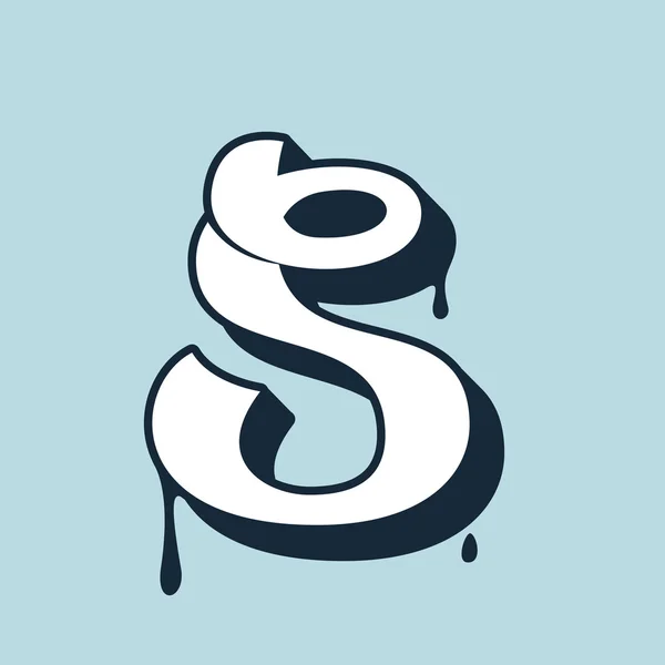 โลโก้ตัวอักษร S ตัวอักษรลายมือ . — ภาพเวกเตอร์สต็อก