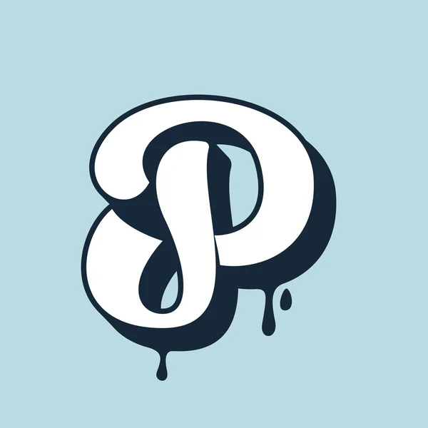Логотип каліграфії P-літер. Ручне написання . — стоковий вектор