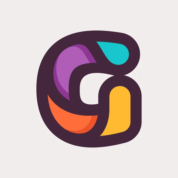 G 편지 다채로운 로고입니다. 평면 스타일 디자인. — 스톡 벡터
