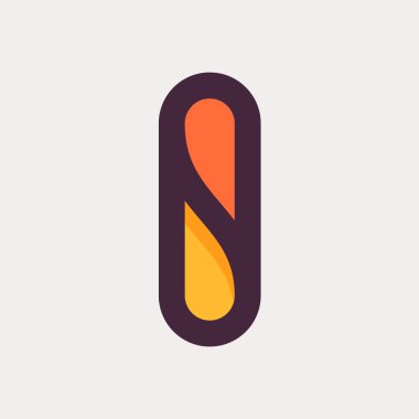 Harf ı renkli logo. Düz stil tasarım.