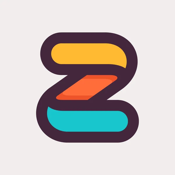 Z logo colorido letra. Diseño de estilo plano . — Vector de stock