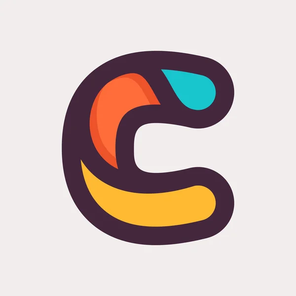 C letter colorful logo. Flat style design. — ストックベクタ