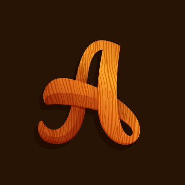 Ahşap doku ile bir mektup logo.