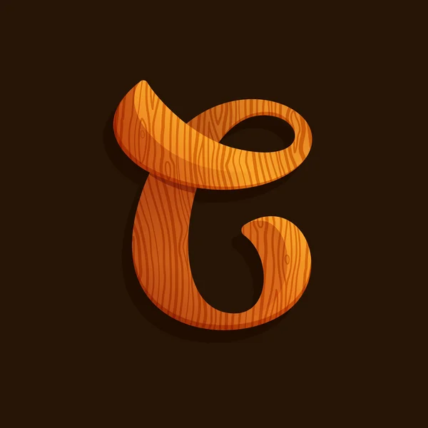 Логотип літери з текстурою дерева . — стоковий вектор