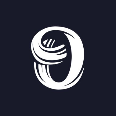 O mektup logo komut dosyası yazı tipi.