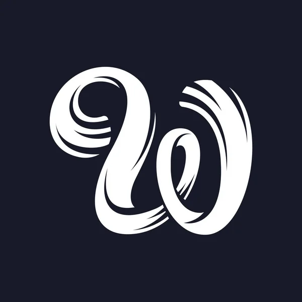 W harf logo komut dosyası yazı tipi. — Stok Vektör