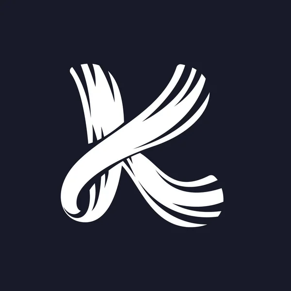 K brief logo script lettertype. — Stockvector