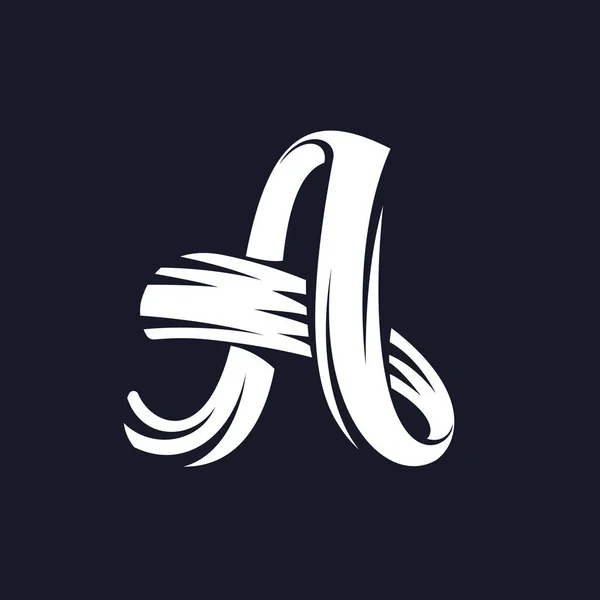 Letra A logo script typeface . — Vector de stock