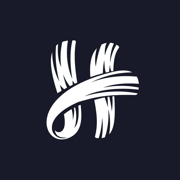 H brief logo script lettertype. — Stockvector