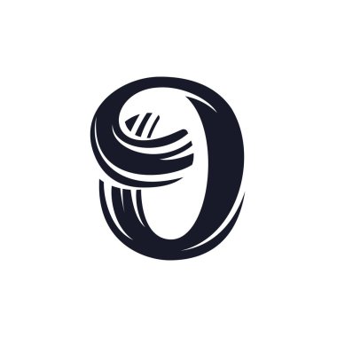 O letter logo script lettering. Vector elegant hand drawn letter clipart