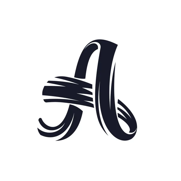 Letras A logo script lettering. Vetor elegante mão letra desenhada —  Vetores de Stock