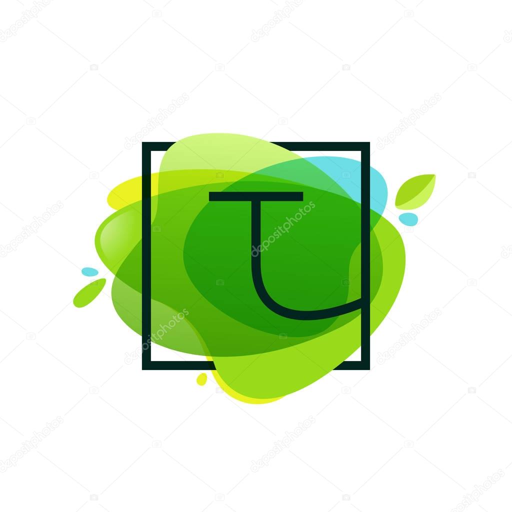 Green art background. Vector ecology typography for your logo, posters, invitations, cards.