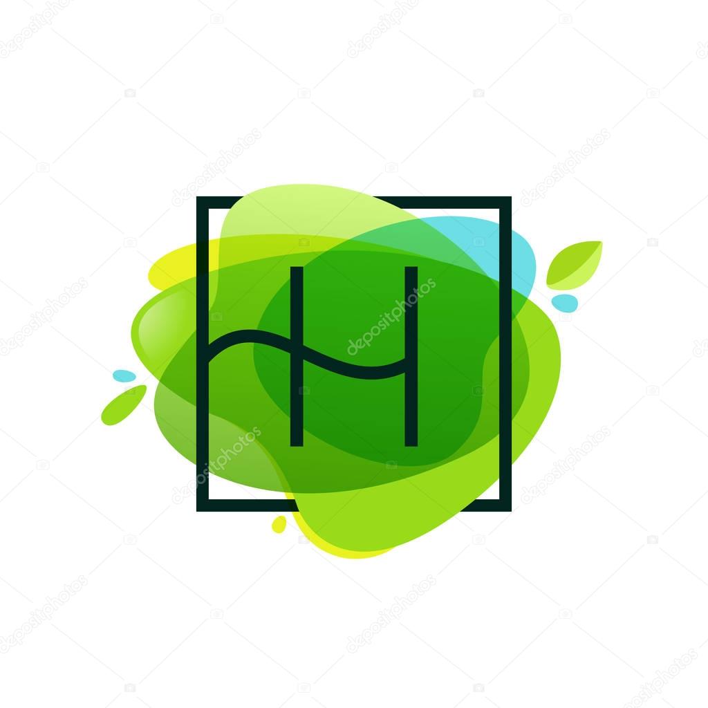 Green art background. Vector ecology typography for your logo, posters, invitations, cards.