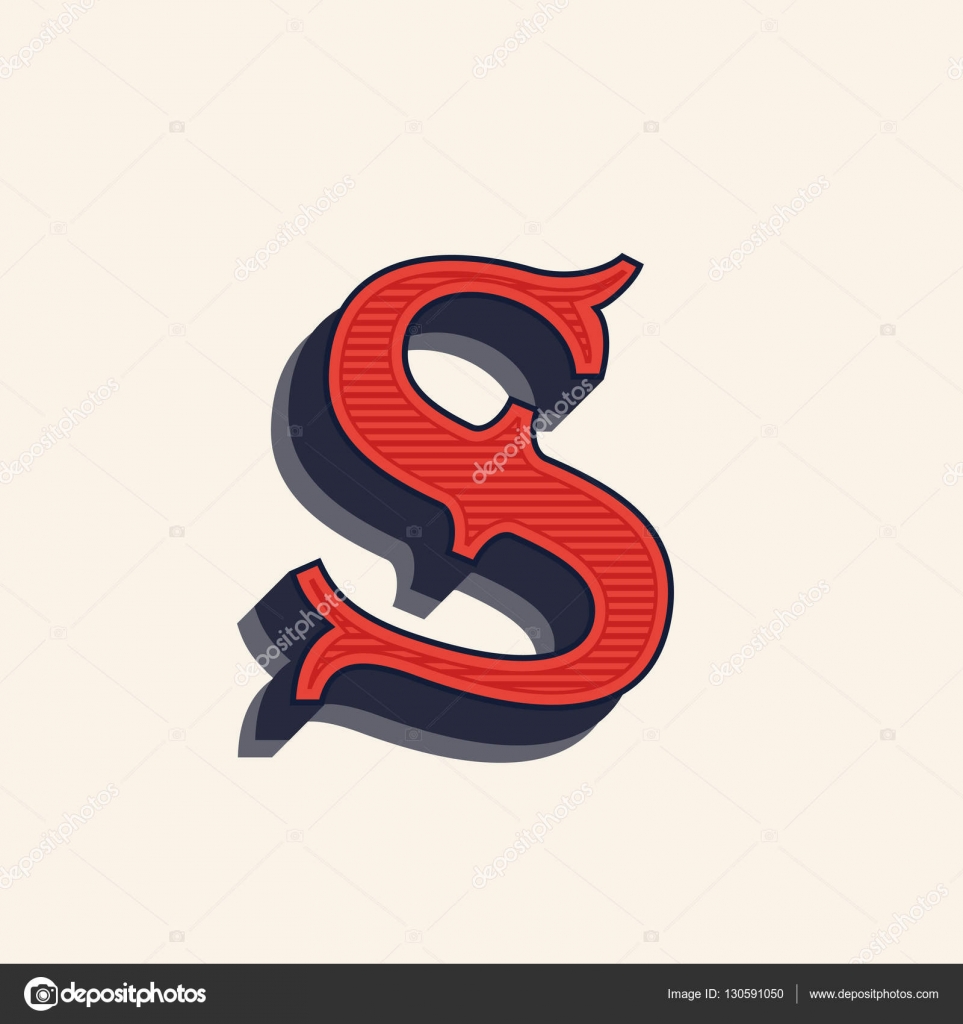 S Letter Logo In Vintage Western Style Stock Vector