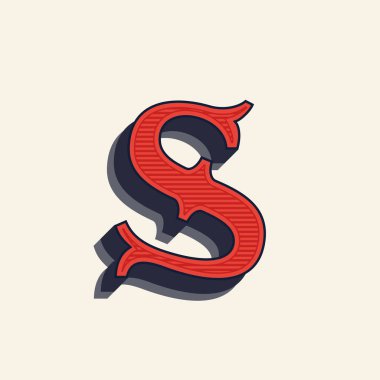 S harfi logo klasik Batı tarzı.