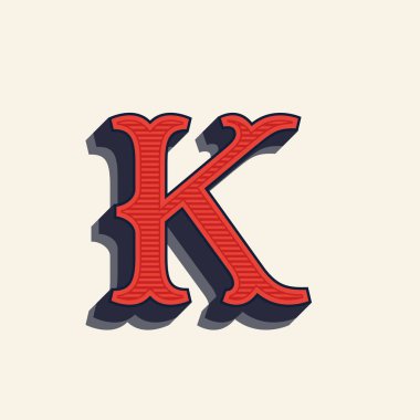 K harfi logo klasik Batı tarzı.