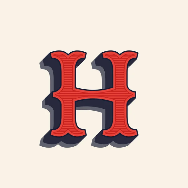 Logo lettre H dans le style occidental vintage . — Image vectorielle