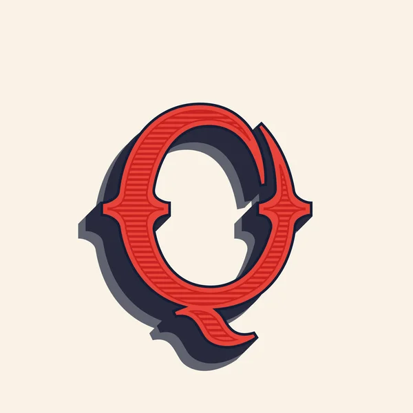 Q litera logo w stylu vintage western. — Wektor stockowy
