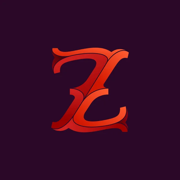 Z brief logo in elegante retro faceted stijl. — Stockvector