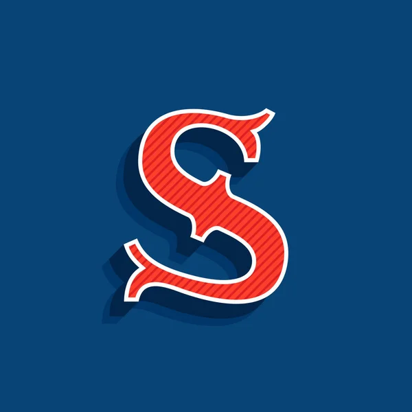 S-logo van de brief in de klassieke sport team stijl lettertype. — Stockvector