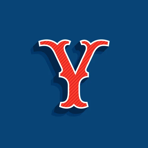 Y letter logo in classic sport team style fuente . — Vector de stock