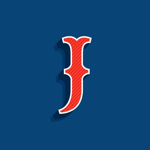 J επιστολή λογότυπο στο κλασικό αθλητισμό ομάδα στυλ γραμματοσειράς. — Διανυσματικό Αρχείο