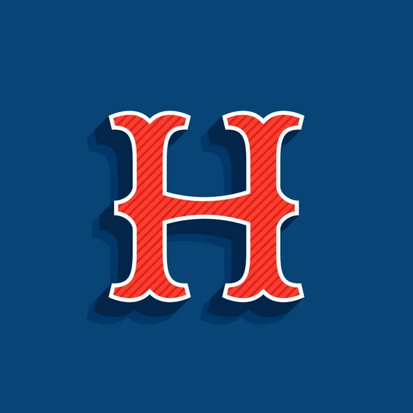 H letra logo in classic sport team style fuente . — Vector de stock
