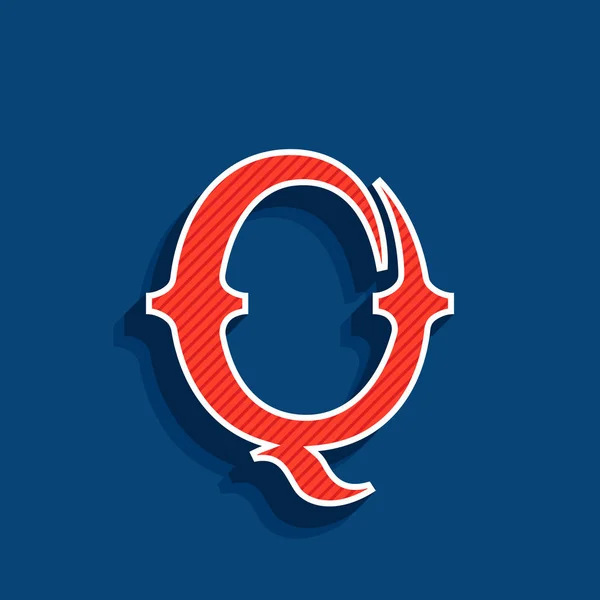 Q letter logo in classic sport team style font. — Stock Vector