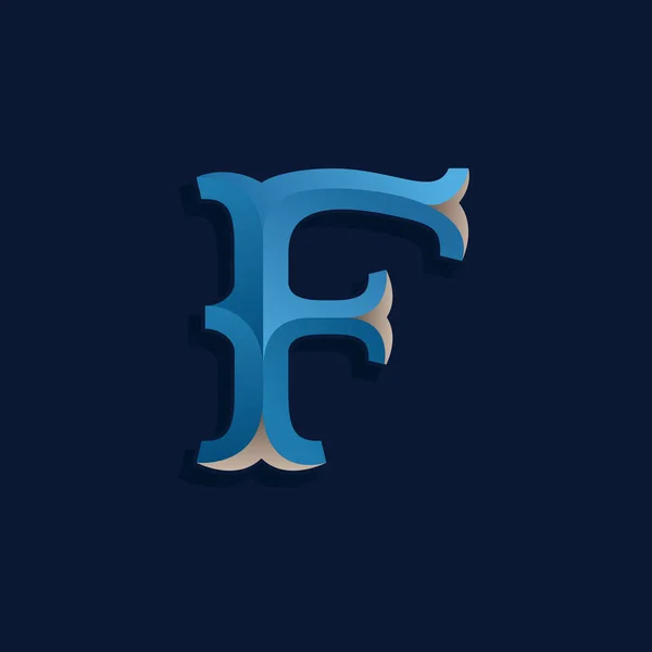 F písmeno logo v námořnickém retro stylu. — Stockový vektor