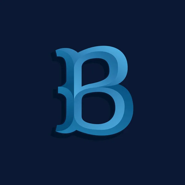 B brief logo in retro marine stijl. — Stockvector