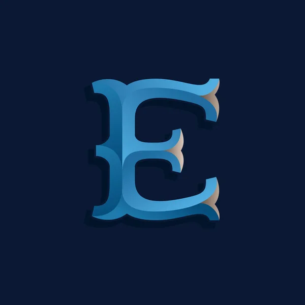 E list logo w stylu retro marine. — Wektor stockowy