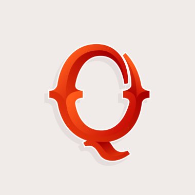 Q harfi logo zarif sirk yönlü tarzı. 