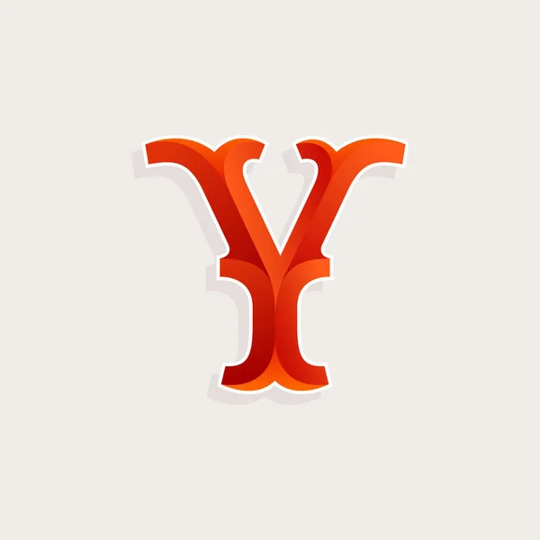 Y brief logo in elegante circus faceted stijl. — Stockvector