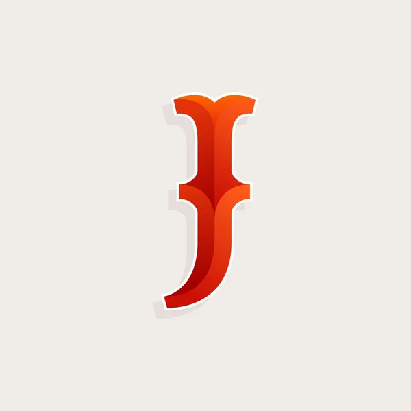 J letter logo in elegant circus faceted style. — Stock Vector