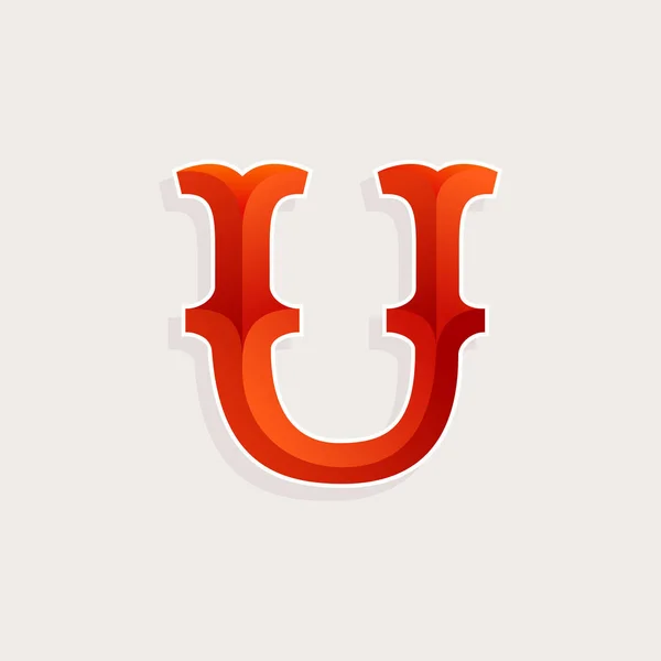 Logotipo de letra U em estilo facetado circo elegante . —  Vetores de Stock