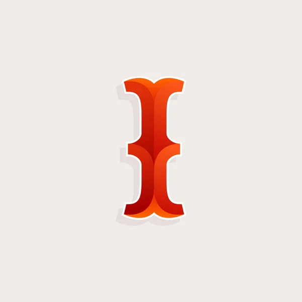 I Letter Logo im eleganten circus facettierten Stil. — Stockvektor