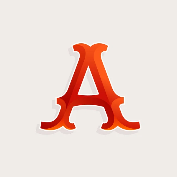Litera A logo w stylu fasetowanych elegancki cyrk. — Wektor stockowy
